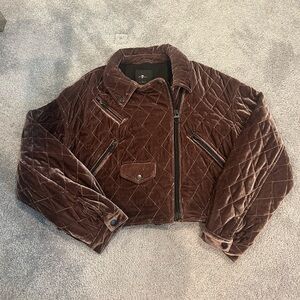 Purple velvet quilted jacket